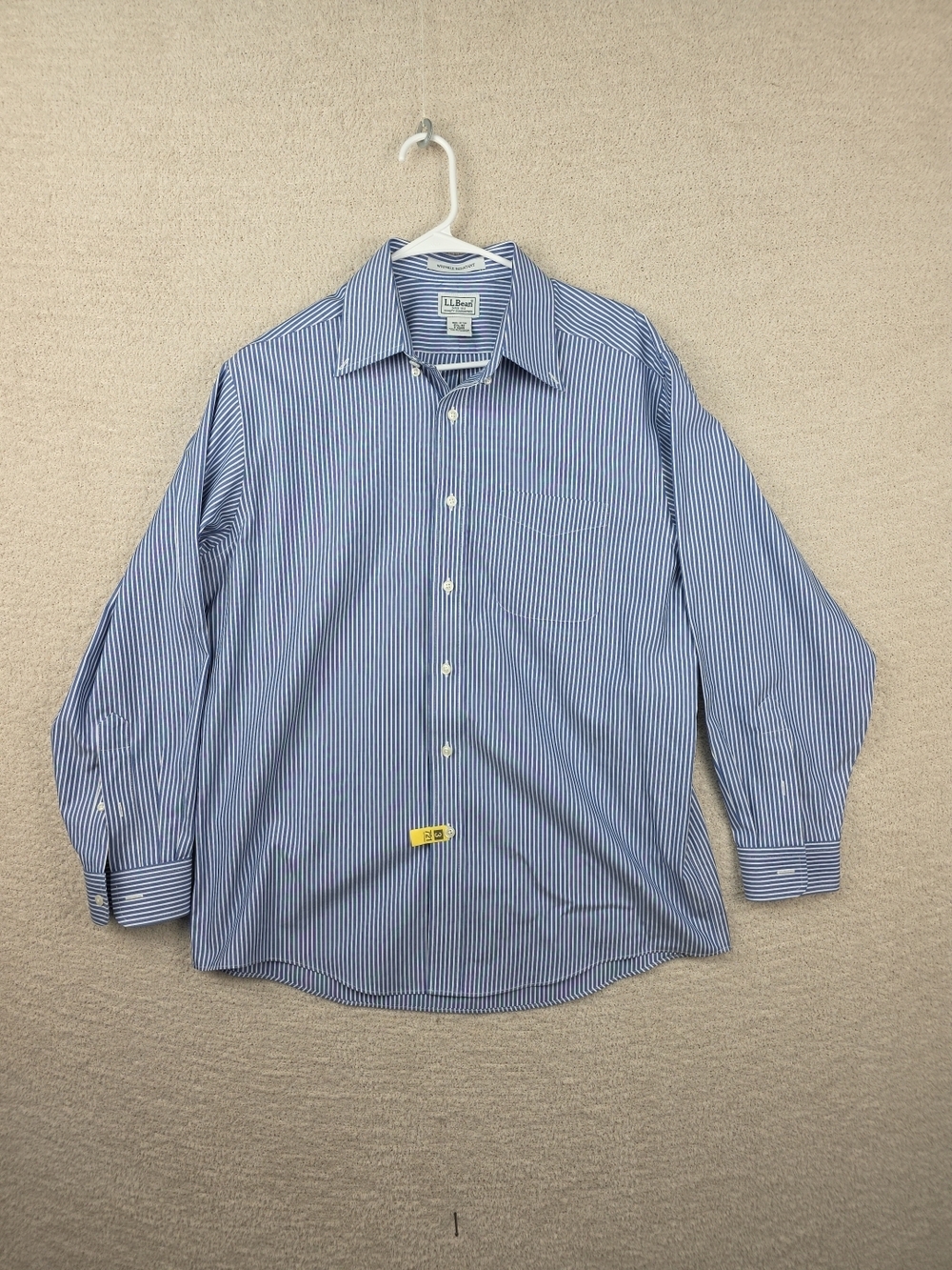 L.L. Bean Men’s Blue and White Pinstripe Dress Shirt